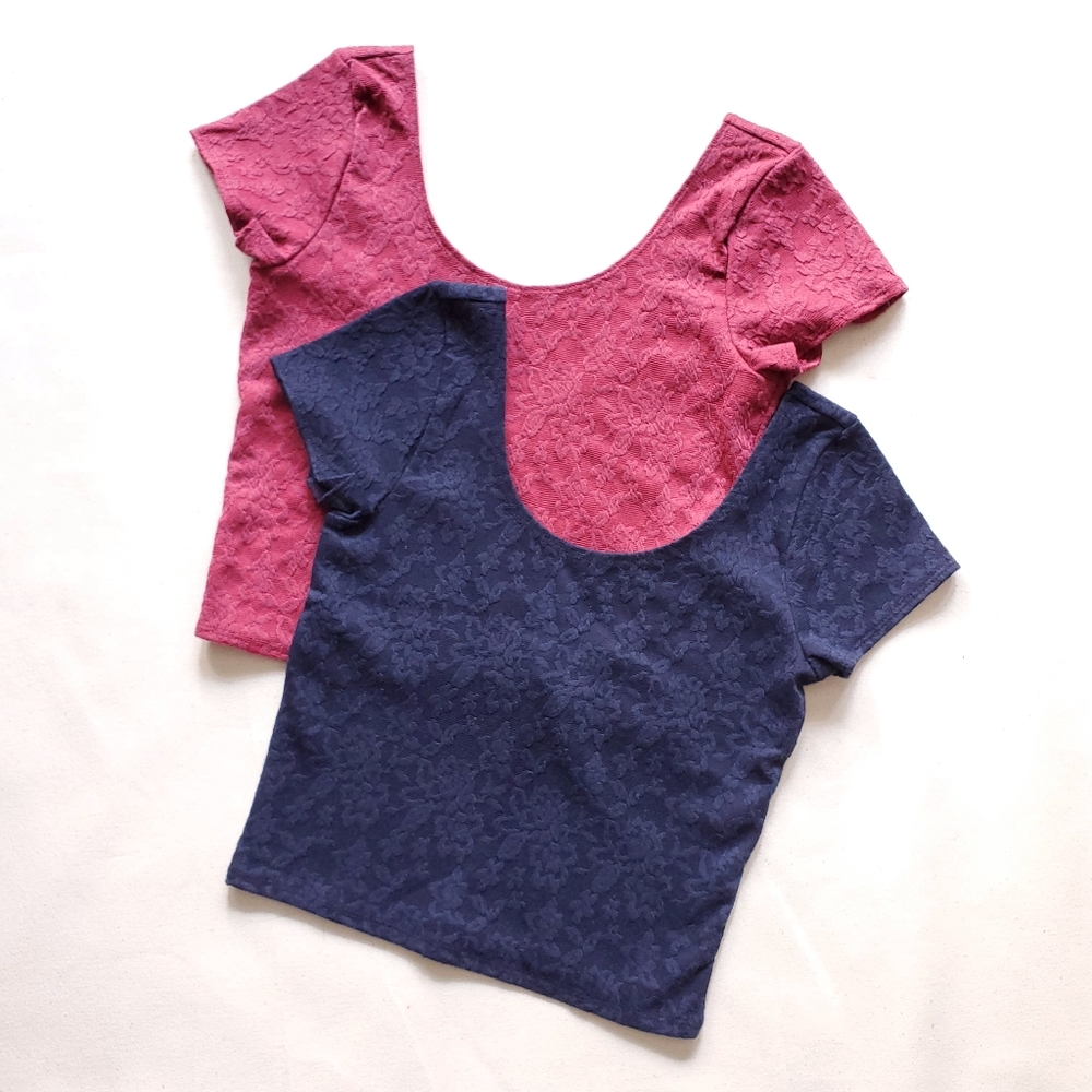 NWOT A&F Set Jacquard Crop-Tops